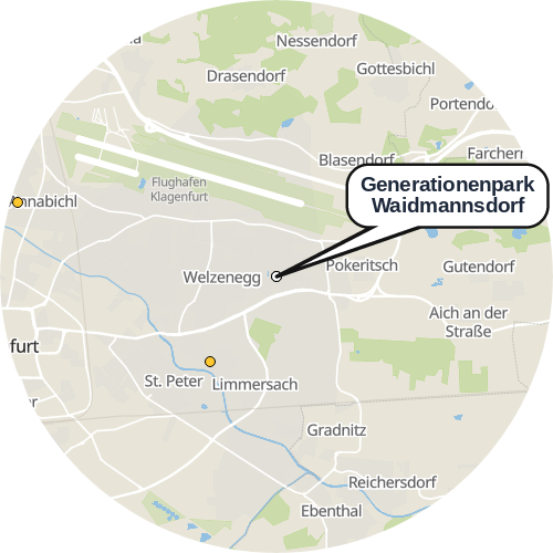 Kartenausschnitt für die Firma Generationenpark Waidmannsdorf