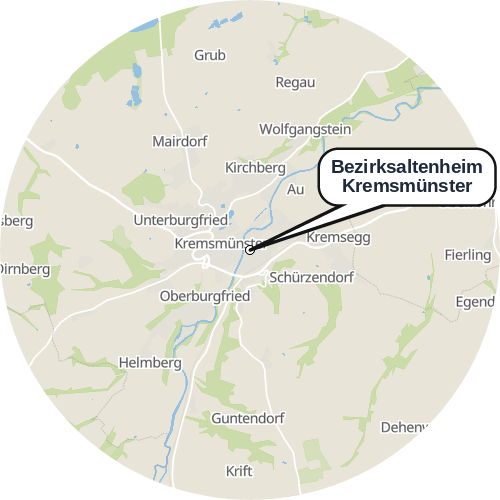Kartenausschnitt für die Firma Bezirksaltenheim Kremsmünster