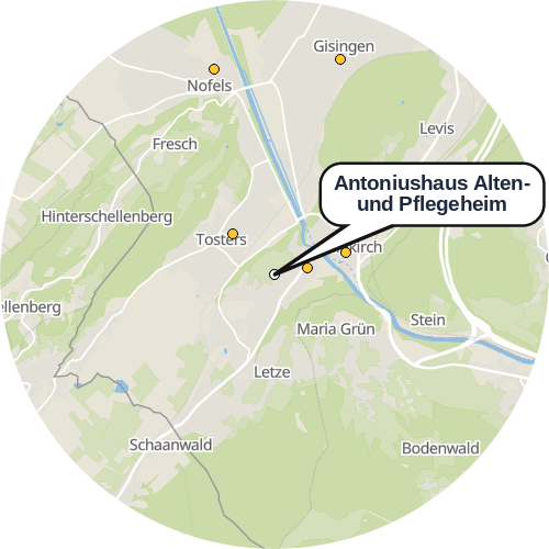 Kartenausschnitt für die Firma Antoniushaus Alten- und Pflegeheim