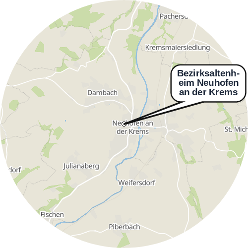 Kartenausschnitt für die Firma Bezirksaltenheim Neuhofen an der Krems