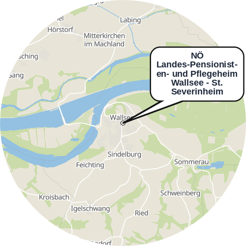 Kartenausschnitt für die Firma NÖ Landes-Pensionisten- und Pflegeheim Wallsee - St. Severinheim