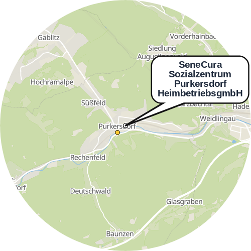 Kartenausschnitt für die Firma SeneCura Sozialzentrum Purkersdorf HeimbetriebsgmbH