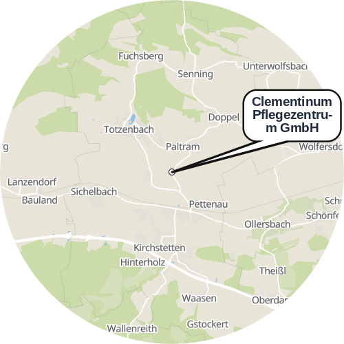Kartenausschnitt für die Firma Clementinum Pflegezentrum GmbH