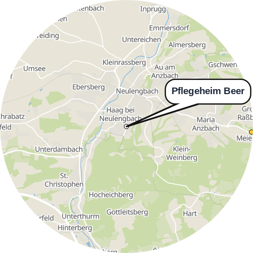 Kartenausschnitt für die Firma Pflegeheim Beer