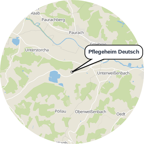 Kartenausschnitt für die Firma Pflegeheim Deutsch