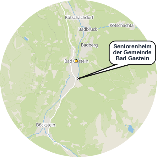 Kartenausschnitt für die Firma Seniorenheim der Gemeinde Bad Gastein