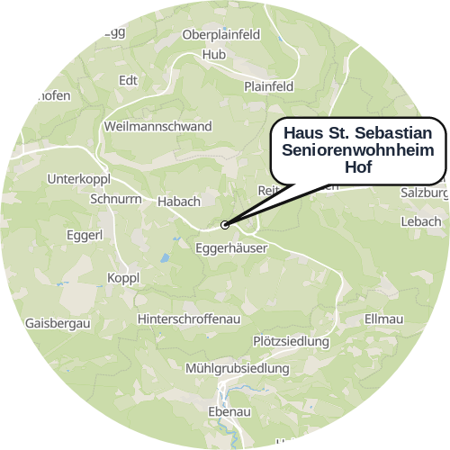 Kartenausschnitt für die Firma Haus St. Sebastian Seniorenwohnheim Hof