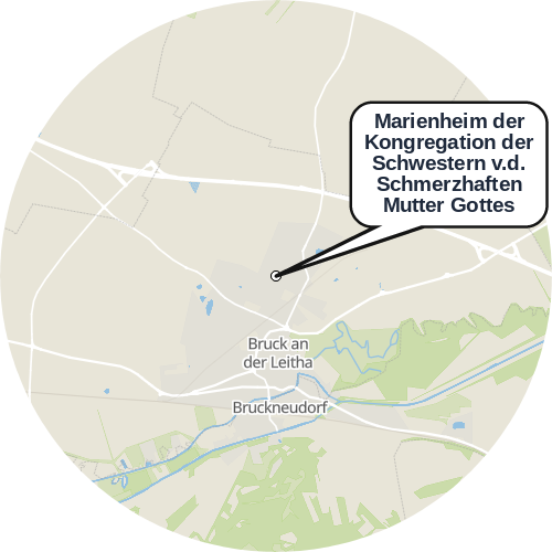 Kartenausschnitt für die Firma Marienheim der Kongregation der Schwestern v.d. Schmerzhaften Mutter Gottes