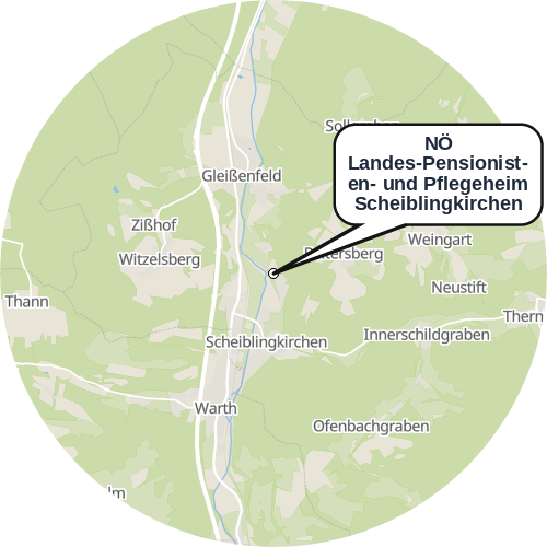 Kartenausschnitt für die Firma NÖ Landes-Pensionisten- und Pflegeheim Scheiblingkirchen