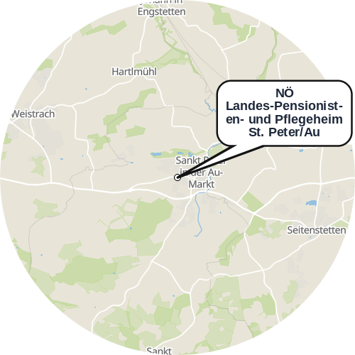 Kartenausschnitt für die Firma NÖ Landes-Pensionisten- und Pflegeheim St. Peter/Au