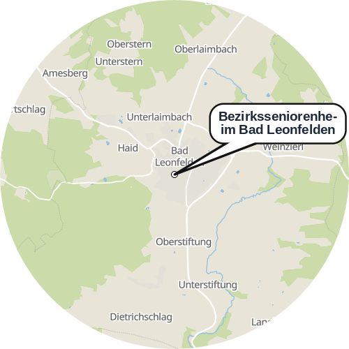 Kartenausschnitt für die Firma Bezirksseniorenheim Bad Leonfelden