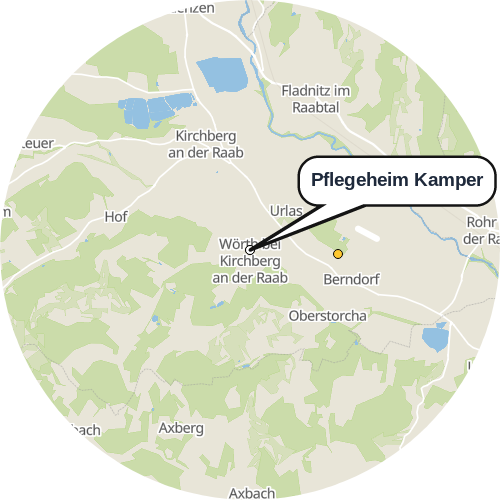 Kartenausschnitt für die Firma Pflegeheim Kamper