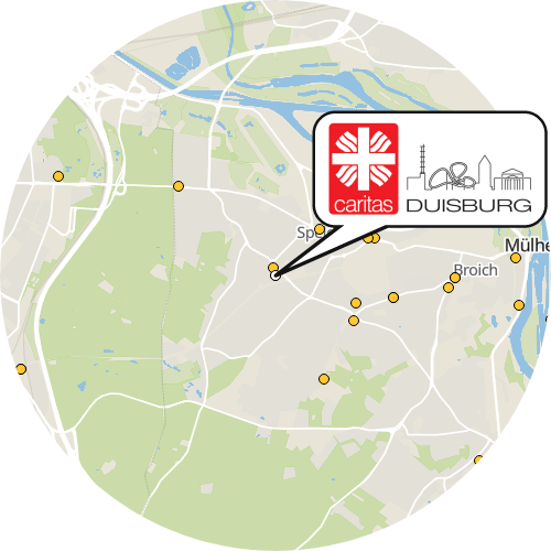 Kartenausschnitt für die Firma Caritasverband Duisburg e.V. Altenheim Marienhof