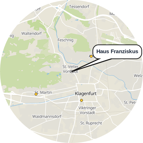 Kartenausschnitt für die Firma Haus Franziskus