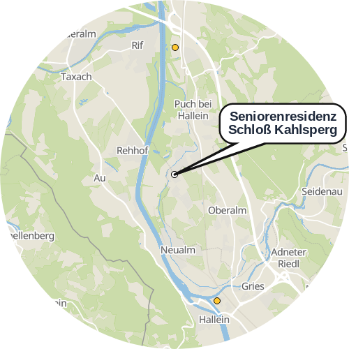 Kartenausschnitt für die Firma Seniorenresidenz Schloß Kahlsperg