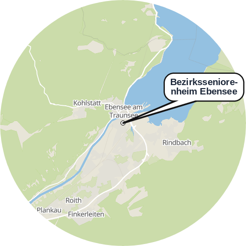 Kartenausschnitt für die Firma Bezirksseniorenheim Ebensee