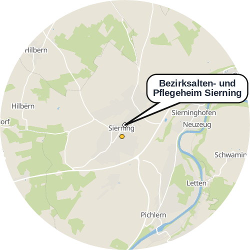 Kartenausschnitt für die Firma Bezirksalten- und Pflegeheim Sierning