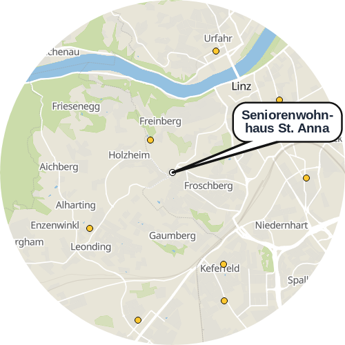 Kartenausschnitt für die Firma Seniorenwohnhaus St. Anna