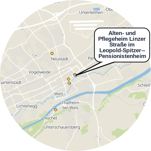 Kartenausschnitt für die Firma Alten- und Pflegeheim Linzer Straße im Leopold-Spitzer-Pensionistenheim