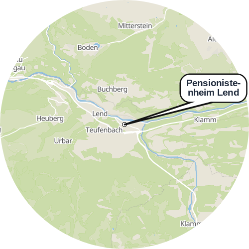 Kartenausschnitt für die Firma Pensionistenheim Lend