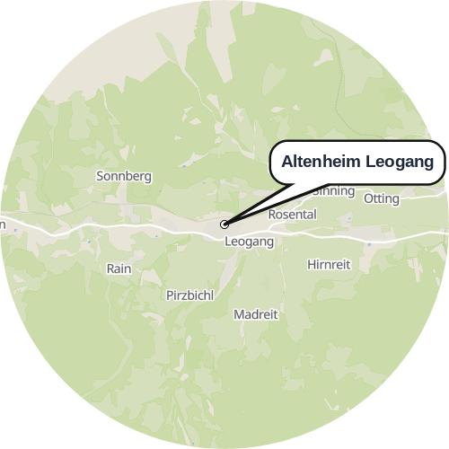 Kartenausschnitt für die Firma Altenheim Leogang
