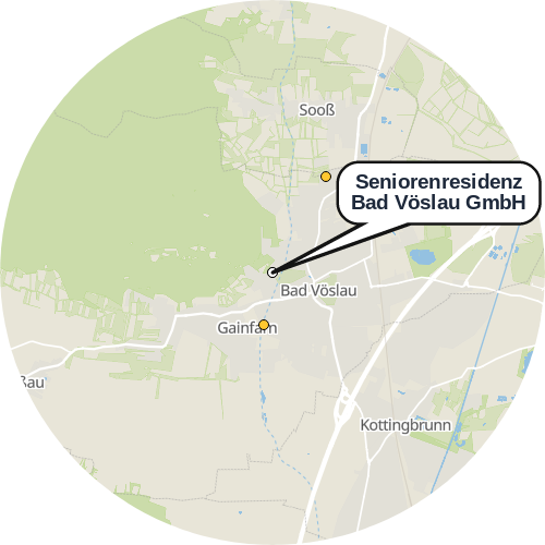 Kartenausschnitt für die Firma Seniorenresidenz Bad Vöslau GmbH