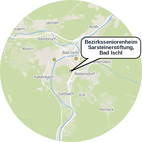 Kartenausschnitt für die Firma Bezirksseniorenheim Sarsteinerstiftung, Bad Ischl