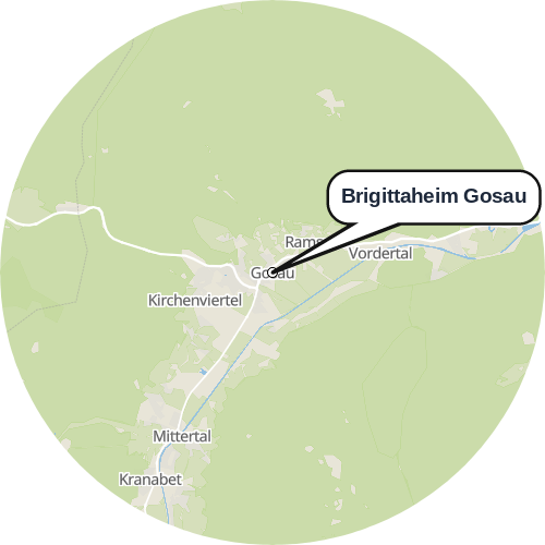 Kartenausschnitt für die Firma Brigittaheim Gosau