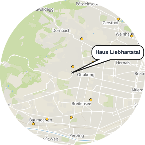 Kartenausschnitt für die Firma Haus Liebhartstal