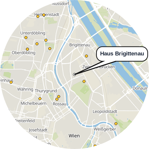 Kartenausschnitt für die Firma Haus Brigittenau