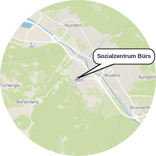 Kartenausschnitt für die Firma Sozialzentrum Bürs