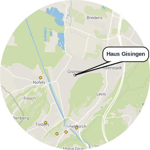 Kartenausschnitt für die Firma Haus Gisingen