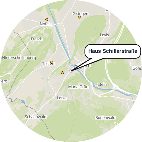 Kartenausschnitt für die Firma Haus Schillerstraße
