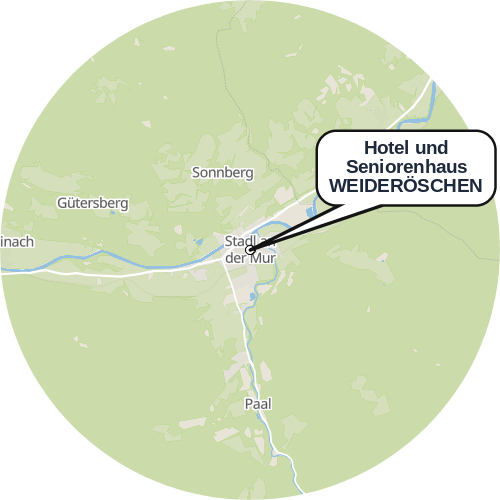 Kartenausschnitt für die Firma Hotel und Seniorenhaus WEIDERÖSCHEN