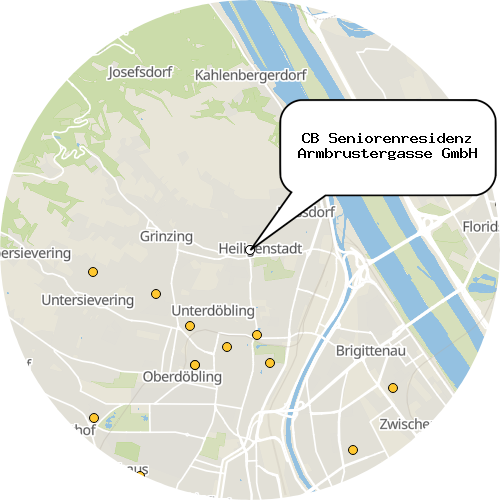 Kartenausschnitt für die Firma CB Seniorenresidenz Armbrustergasse GmbH