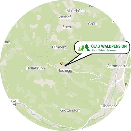 Kartenausschnitt für die Firma ÖJAB Waldpension