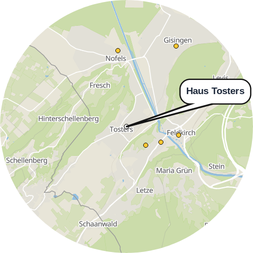 Kartenausschnitt für die Firma Haus Tosters