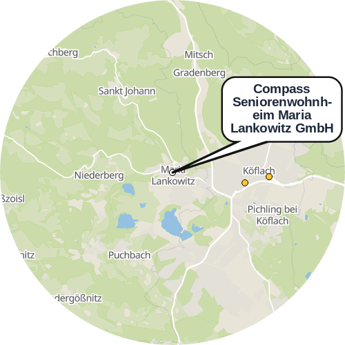 Kartenausschnitt für die Firma Compass Seniorenwohnheim Maria Lankowitz GmbH