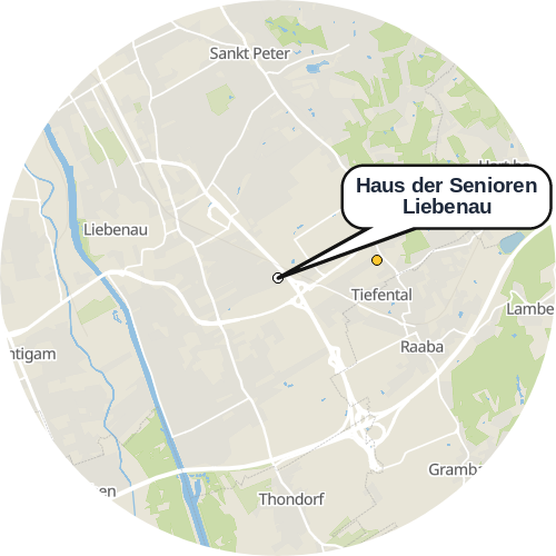 Kartenausschnitt für die Firma Haus der Senioren Liebenau