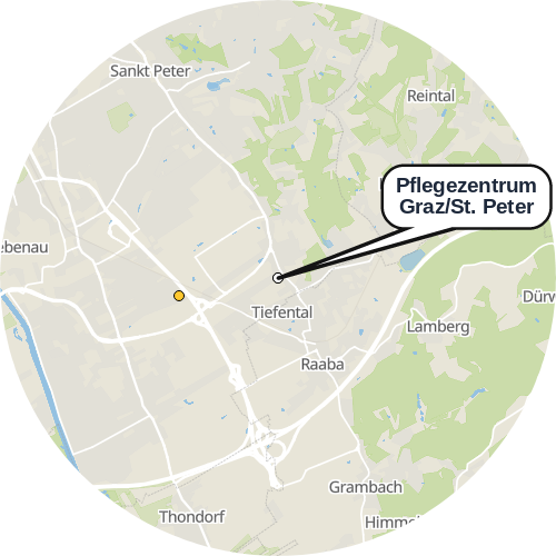 Kartenausschnitt für die Firma Pflegezentrum Graz/St. Peter