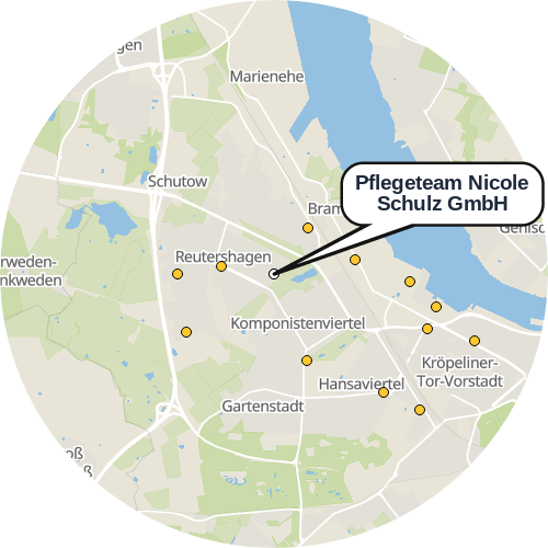 Kartenausschnitt für die Firma Pflegeteam Nicole Schulz GmbH