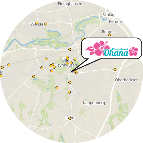 Kartenausschnitt für die Firma Pflegedienst Ohana GmbH