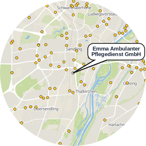 Kartenausschnitt für die Firma Emma Ambulanter Pflegedienst GmbH