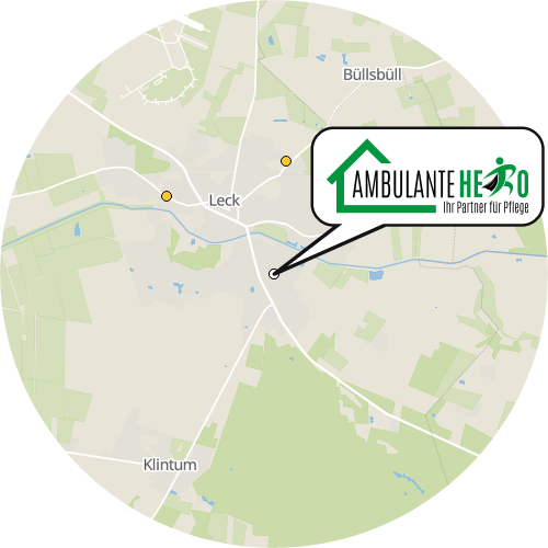 Kartenausschnitt für die Firma Ambulante Hero