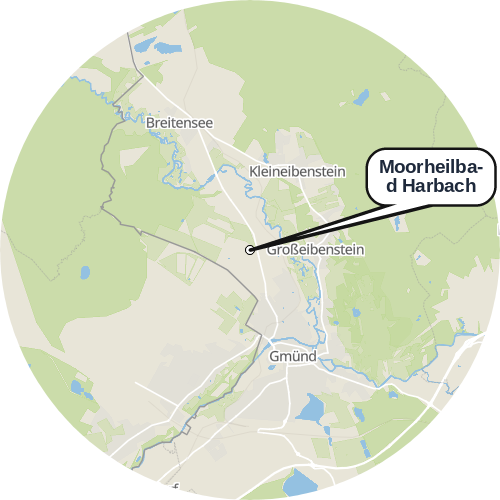 Kartenausschnitt für die Firma Moorheilbad Harbach
