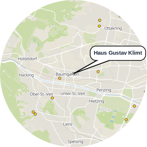 Kartenausschnitt für die Firma Haus Gustav Klimt