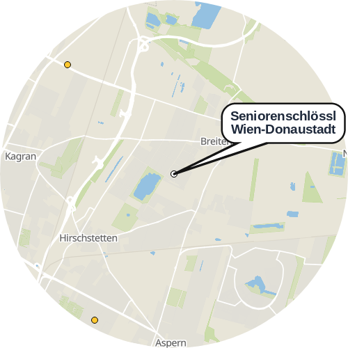 Kartenausschnitt für die Firma Seniorenschlössl Wien-Donaustadt