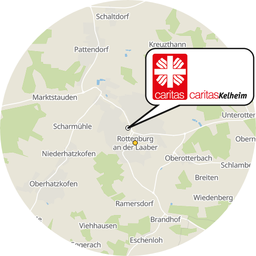 Kartenausschnitt für die Firma Caritas Sozialstation Rottenburg-Pfeffenhausen-Hohenthann