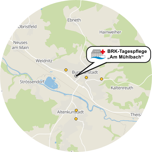 Kartenausschnitt für die Firma BRK-Tagespflege "Am Mühlbach"