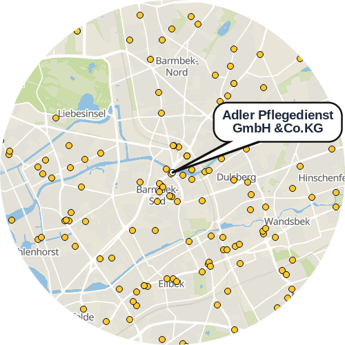 Kartenausschnitt für die Firma Adler Pflegedienst GmbH &Co.KG